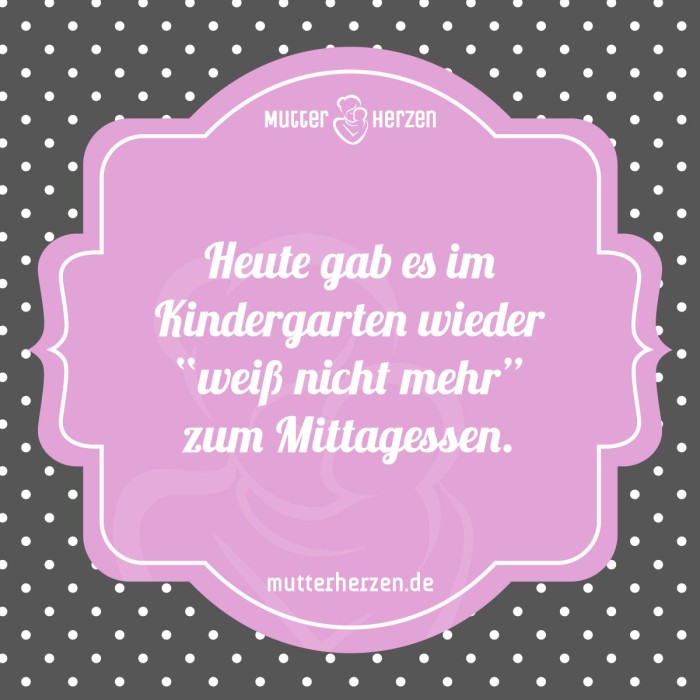 Heute gab es im Kindergarten wieder weiss nicht mehr zum Mittagessen